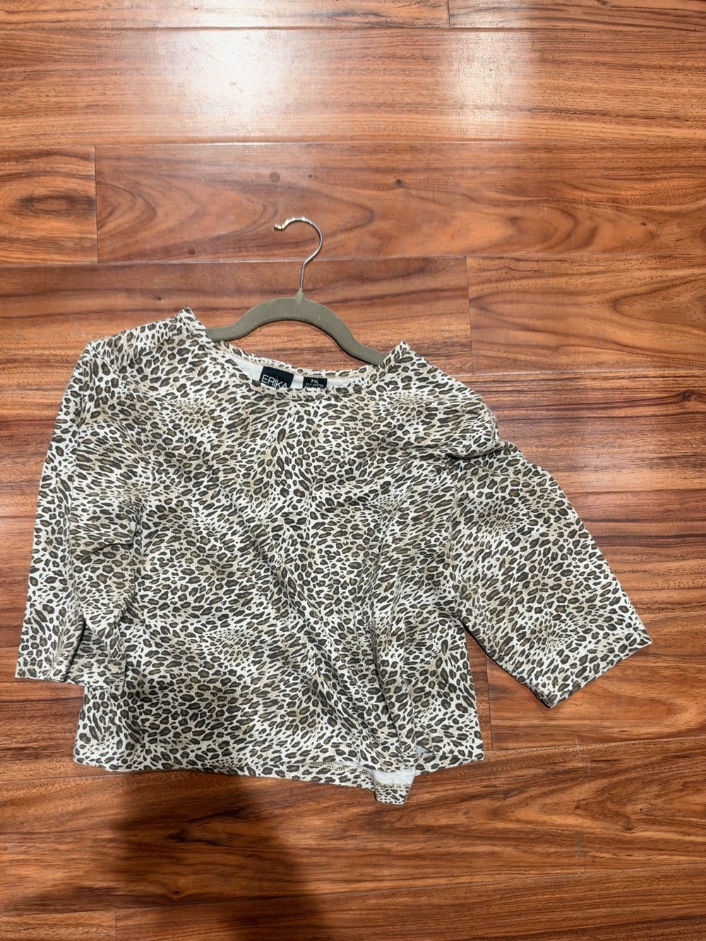 Vintage Brown Leopard animal Print Blouse